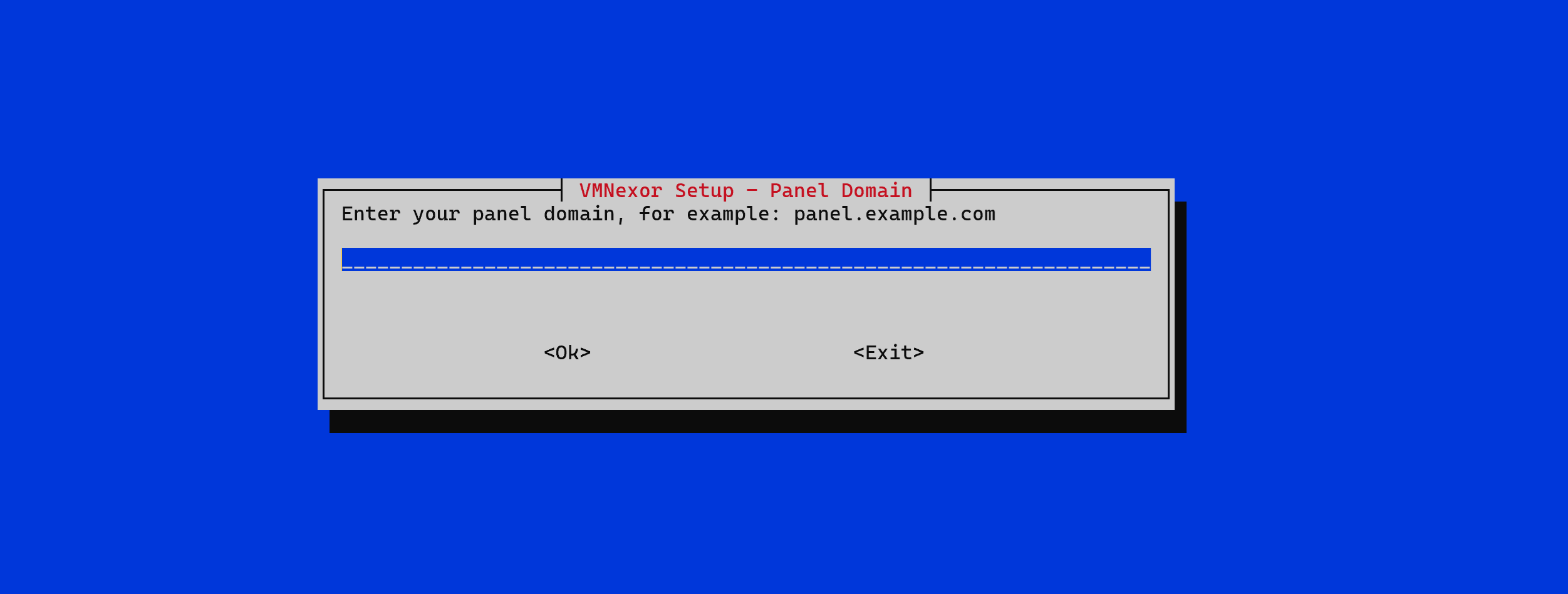 Installer screenshot from VMNexor Proxmox VPS hosting automation platform